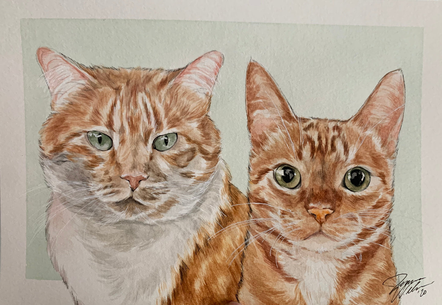 double watercolor pet portrait