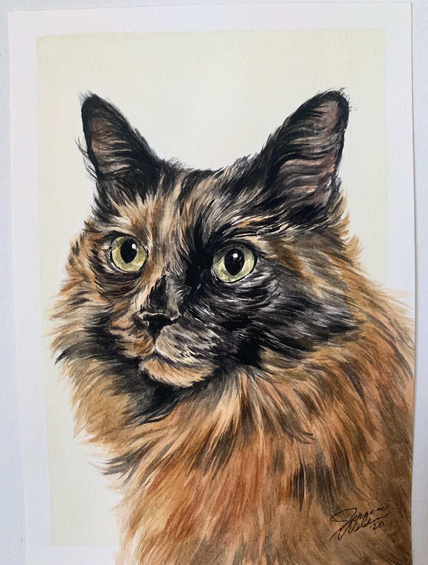 single watercolor pet portrait